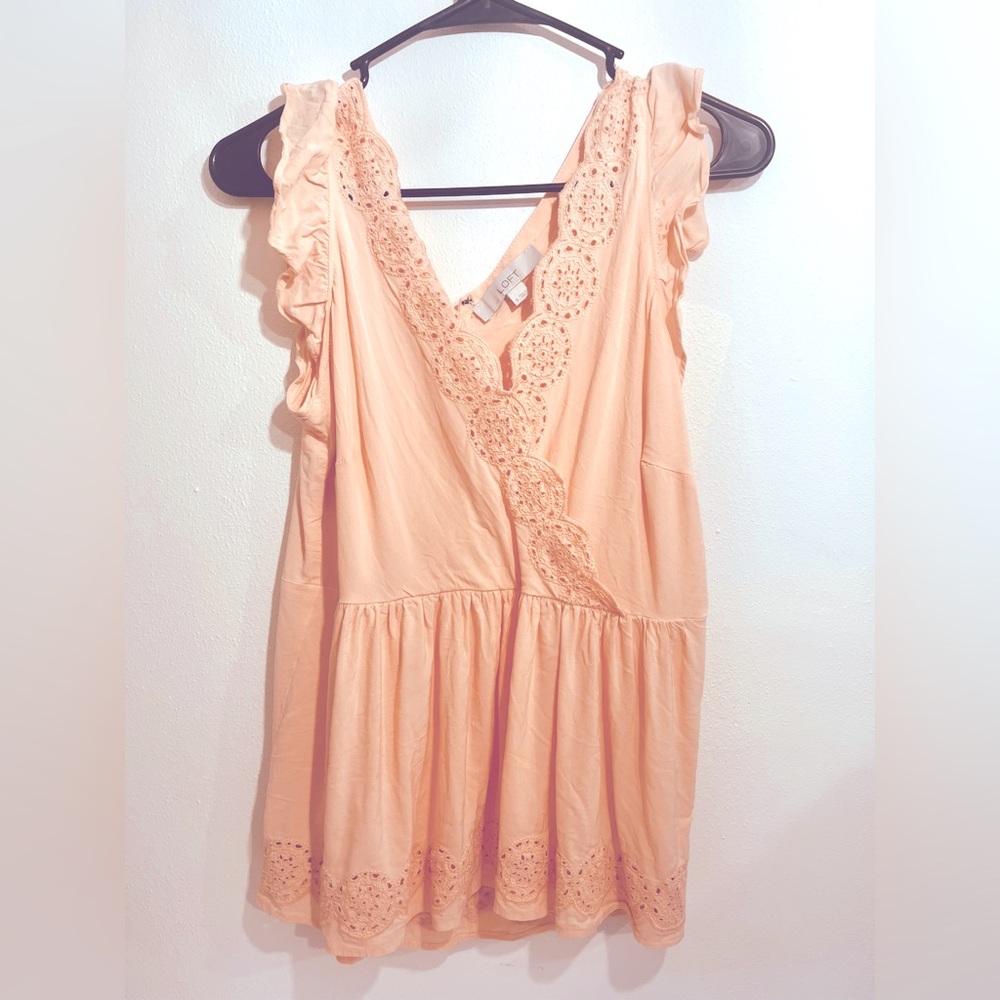 Loft V-Neck Shell, Pink (Size 6)
